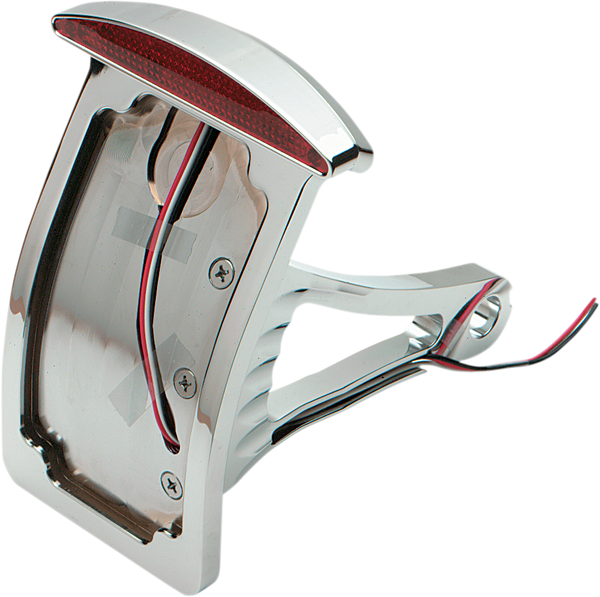 Side Mount Half-moon Led Taillight And License Plate Mount Chrome, 2, nordicamoto.ro