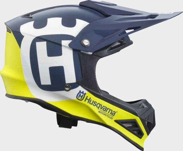 Husqvarna Railed kék/sárga gyermek sisak, L/52-es méret, 1, nordicamoto.ro