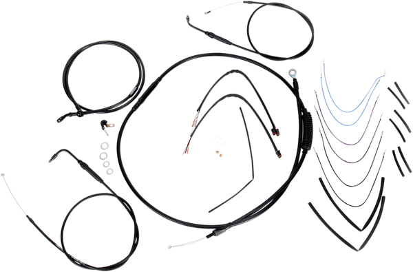 Complete Black Vinyl Handlebar Cable/line Kit For Ape Hanger Handlebars Black, 1, nordicamoto.ro