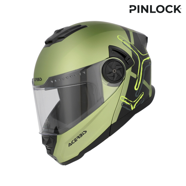 Acerbis Rider Graphic felhajtható sisak, zöld/fekete, M méret, 15, nordicamoto.ro