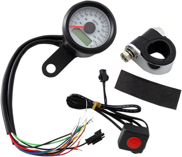 1-7/8(r) Programmable Imperial Speedometer With Indicator Lights White, 1, nordicamoto.ro