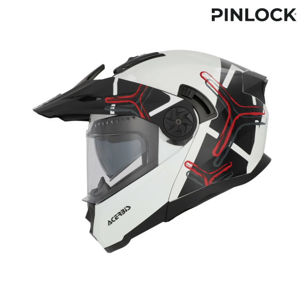 Acerbis Rider Graphic felhajtható sisak, fehér/fekete, L-es méret, 11, nordicamoto.ro