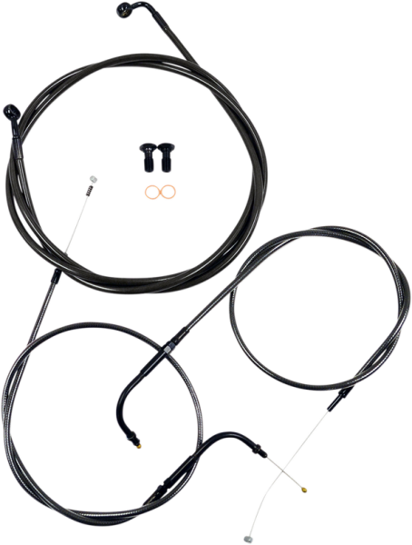 Standard Midnight Braided Handlebar Cable/brake Line Kit Black, 1, nordicamoto.ro