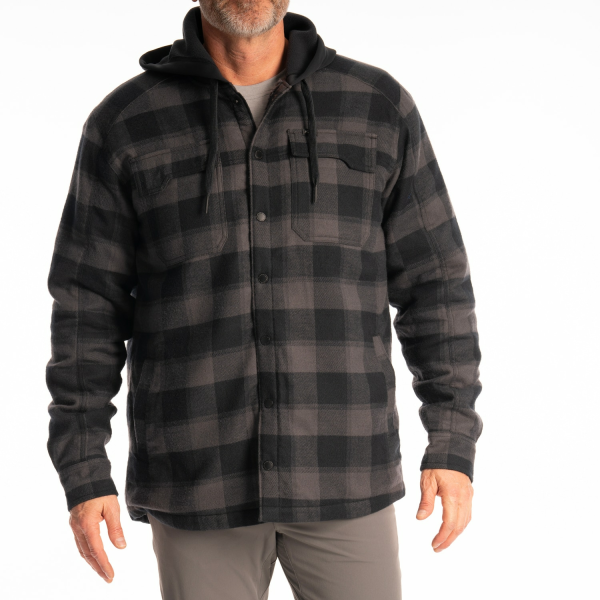 Targhee Fleece Lined Flannel Hoodie Black - Monument (Non-Current), 6, nordicamoto.ro