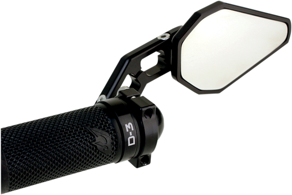 D-axis Bar End Mirror Anodized Black, 1, nordicamoto.ro