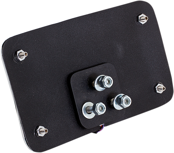 Curved Slick Signals License Plate Frame With 3-hole Backing Plate Chrome, 2, nordicamoto.ro