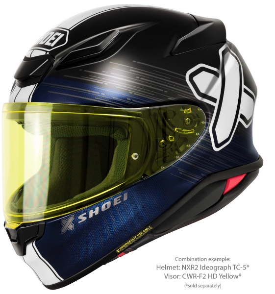 SHOEI NXR2 IDEOGRAPH TC-5 teljes arcú sisak, fekete/kék/fehér, S-es méret, 4, nordicamoto.ro