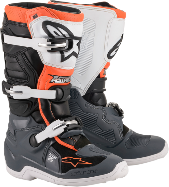 Tech 7s Youth Boots Black, Gray, Orange, White 40, 1, nordicamoto.ro