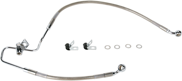 Stainless Steel Brake Line Kit Silver, Clear-coated, 1, nordicamoto.ro