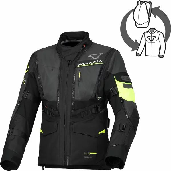 MACNA FLEXODUS Night Eye™ L női vízálló túra-/kalanddzseki – Fekete Night Eye/Fluo sárga, 1, nordicamoto.ro