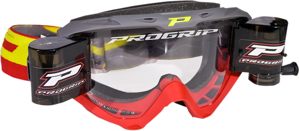 3450 Riot Roll Off Mounted Mx Goggles Gray, Red, 1, nordicamoto.ro