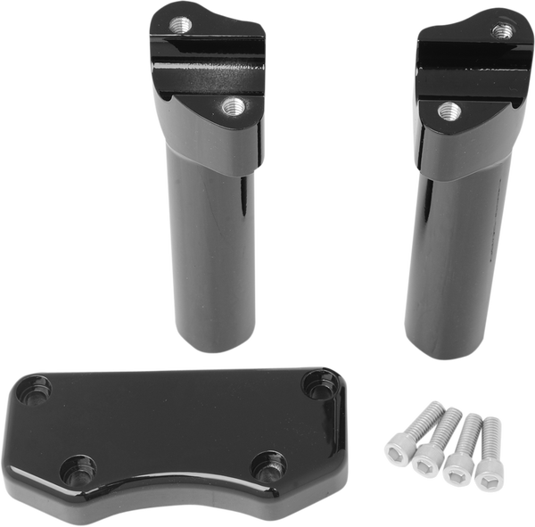 Handlebar Riser & Top Clamp Kit Black, 1, nordicamoto.ro