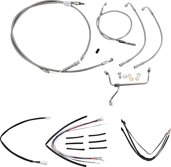 Complete Stainless Braided Handlebar Cable/brake Line Kit Silver, 1, nordicamoto.ro