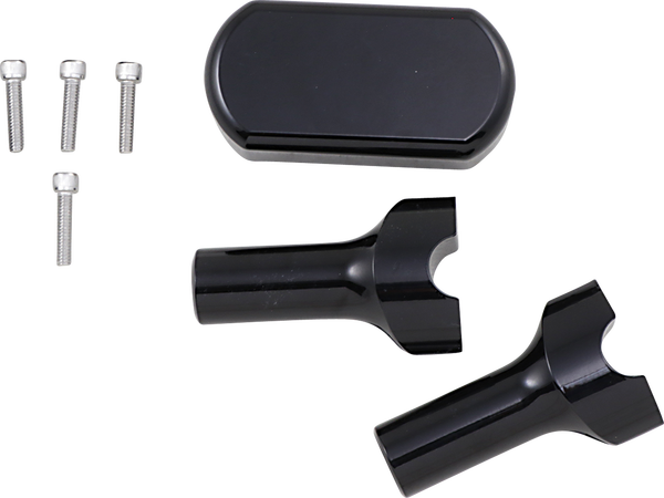Solid Handlebar Riser & Top Clamp Kit Black, 1, nordicamoto.ro