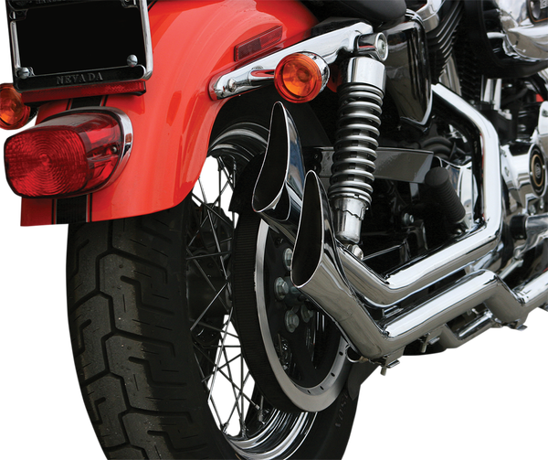 1-3/4(r) Side-by-side Upsweep Fishtail Exhaust System Black, 1, nordicamoto.ro
