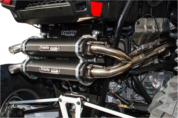 Stage 5 Dual Exhaust System Black, Brushed, 2, nordicamoto.ro