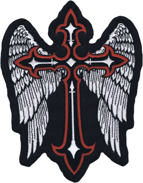 Winged Cross Patch Black, Red, White, 1, nordicamoto.ro