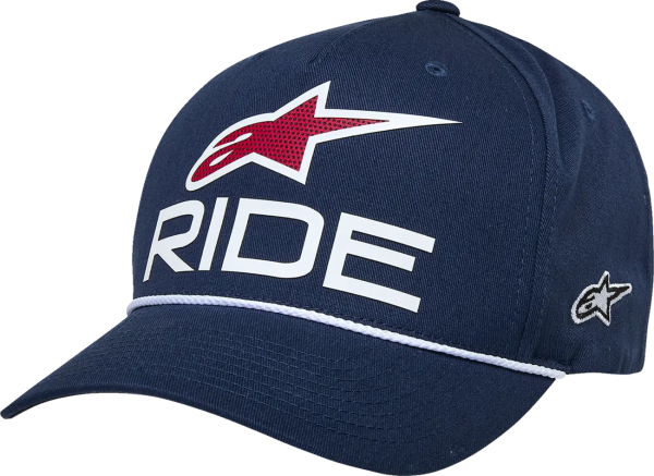 Ride Comp ívelt karimájú snap-sapka, fehér, sötétkék  EGY MÉRET, 1, nordicamoto.ro