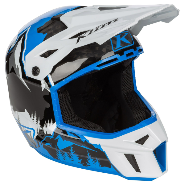 Klim F3 Carbon ECE Unruly fekete–fehér motoros sisak, 86, nordicamoto.ro