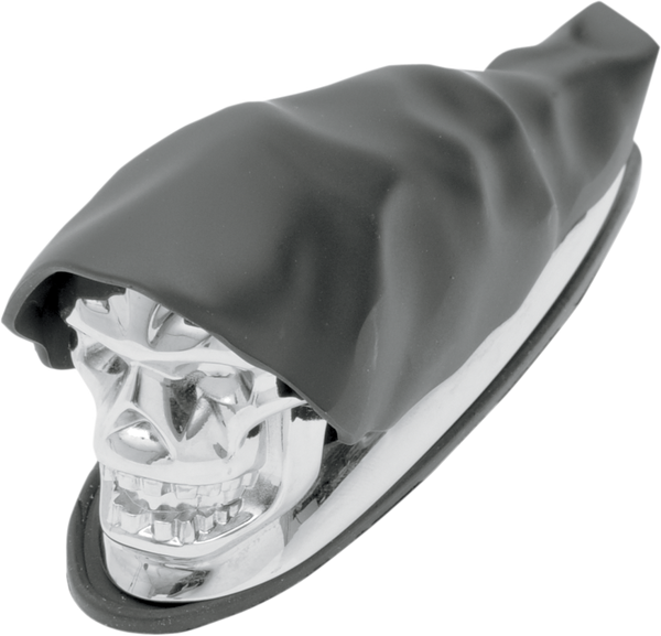 Shrouded Skull Fender Ornament Black, Chrome, 1, nordicamoto.ro