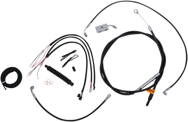 Complete Black Vinyl Braided Handlebar Cable/brake Line Kit Black, 1, nordicamoto.ro