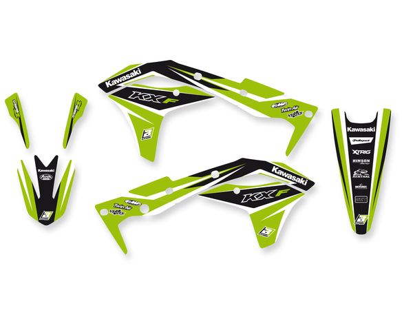 Graphics Kit With Seat Cover Black, Green, 3, nordicamoto.ro