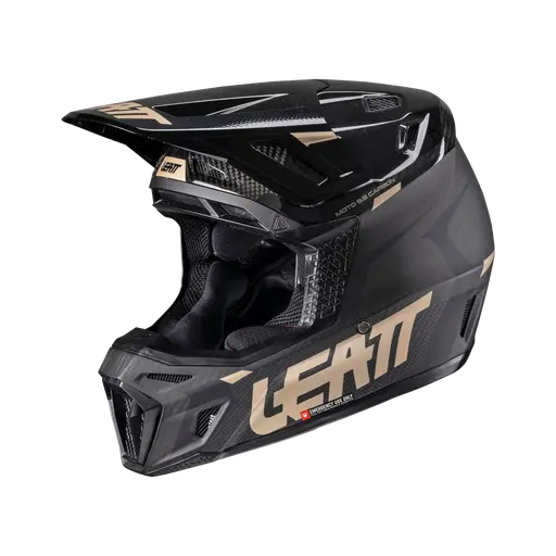 Leatt 9.5 Carbon V25 fekete/arany sisak + XL védőszemüveg, 6, nordicamoto.ro