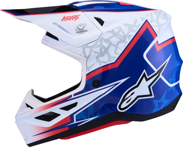 Alpinestars S-M7 Blaster sisak, fehér/kék/piros, XS, 7, nordicamoto.ro