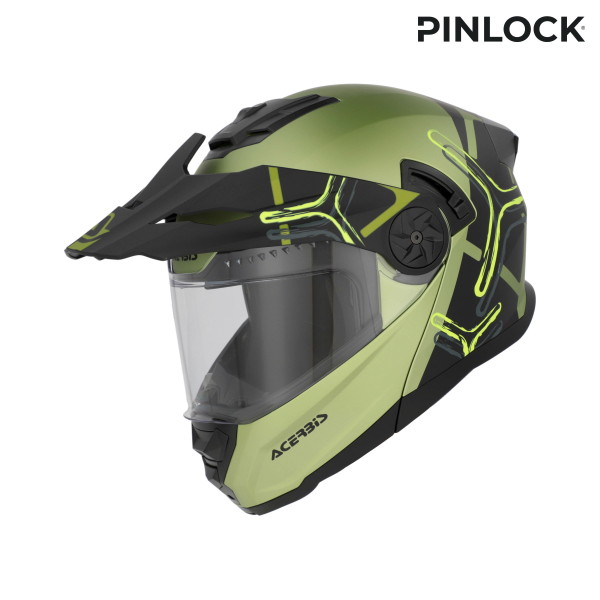 Acerbis Rider Graphic felhajtható sisak, zöld/fekete, M méret, 16, nordicamoto.ro