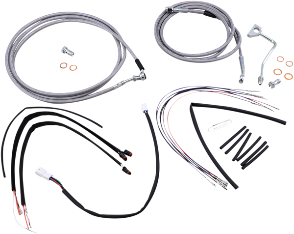 Complete Stainless Braided Handlebar Cable/brake Line Kit Silver, 2, nordicamoto.ro