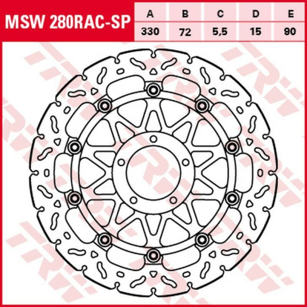 Disc frana fata TRW DUCATI EVO CORSE 848 '12 -'13/ DESMODEDICI 1000 '07 -'09/V4 1000/1100 PANIGALE '18 -/STREETFIGHTER S 1100 '09 -'13/PANIGALE 1199 '12 -'17/MONSTER 1200 '14 -/MULTISTRADA 1200 '16 -'17, 1, nordicamoto.ro
