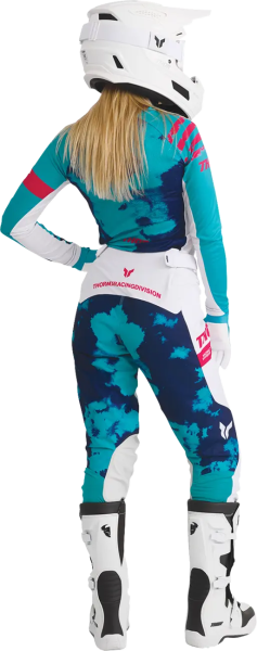 Tricou Dama Thor Launchmode Bleach Alb/Albastru M, 2, nordicamoto.ro