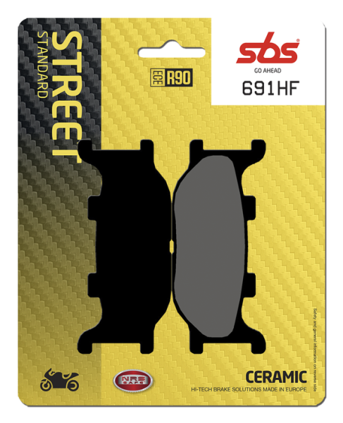 Hf Street Ceramic Organic Brake Pads, 1, nordicamoto.ro
