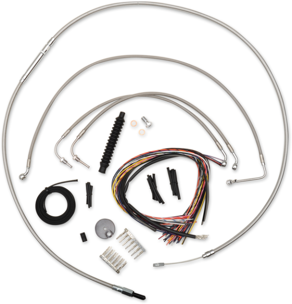 Complete Stainless Braided Handlebar Cable/brake Line Kit Silver, 1, nordicamoto.ro