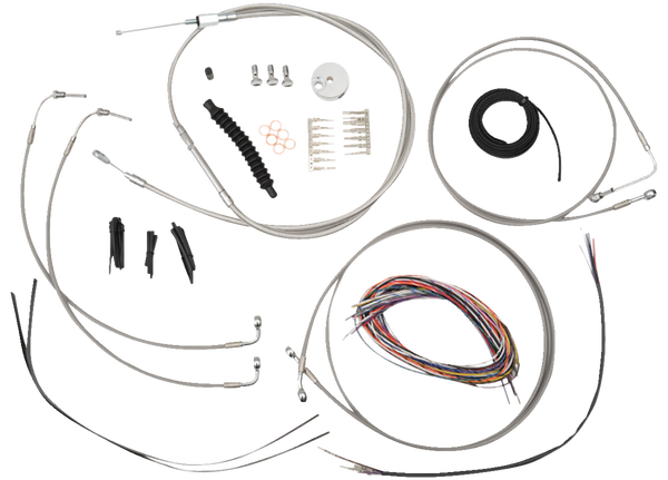 Complete Stainless Braided Handlebar Cable/brake Line Kit Silver, 1, nordicamoto.ro