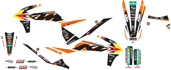 Trophy Graphic Kit Yellow, White, Black, Orange, 2, nordicamoto.ro
