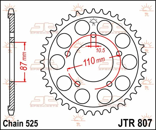JT SPROCKETS hátsó lánckerék, természetes színű, 2, nordicamoto.ro