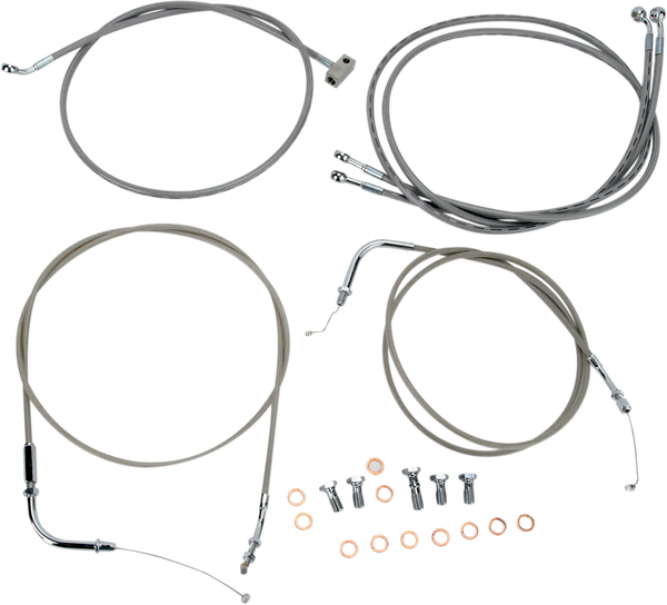 Stainless Handlebar Cable/line Kit Silver, 1, nordicamoto.ro