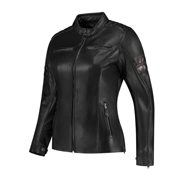 Rusty Stitches Joyce V2 női bőrdzseki, fekete/csillogó, 36-os méret, 1, nordicamoto.ro