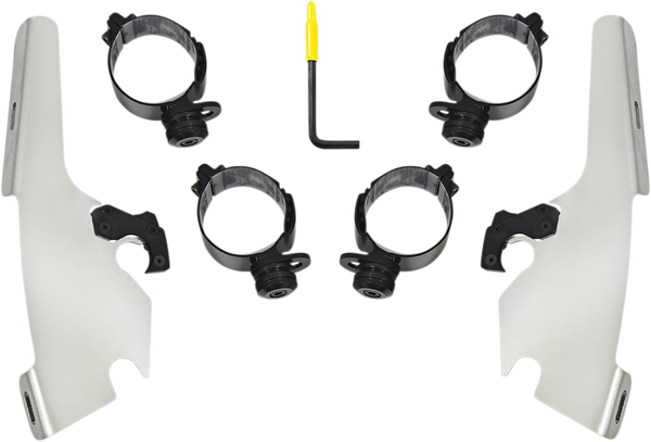 Fats/slim Windshield  Trigger-lock Complete Mount Kit Polished, 1, nordicamoto.ro