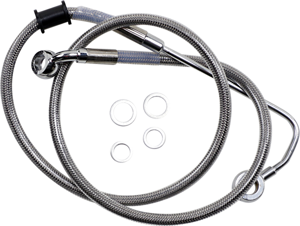 Extended Length Stainless Steel Brake Line Silver, Clear-coated Oversize [+102 mm (4'')], 1, nordicamoto.ro
