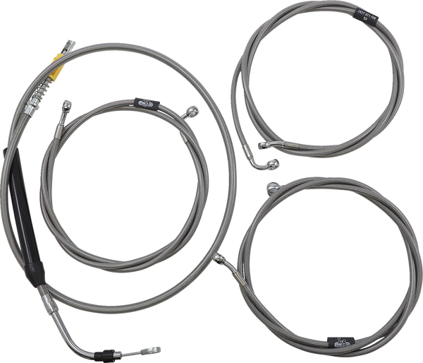 Standard Stainless Braided Handlebar Cable/brake Line Kit Silver, 1, nordicamoto.ro