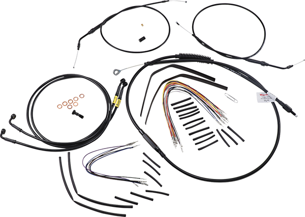 Complete Black Vinyl Handlebar Cable/line Kit For Ape Hanger Handlebars Black, 1, nordicamoto.ro