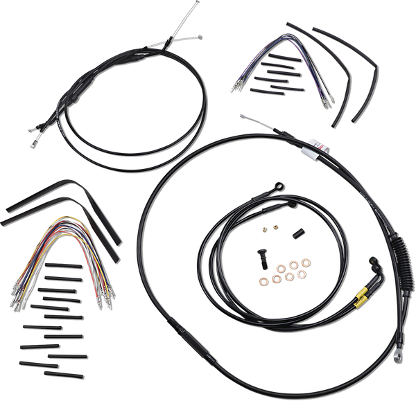 Complete Black Vinyl Handlebar Cable/line Kit For Ape Hanger Handlebars Black, 1, nordicamoto.ro
