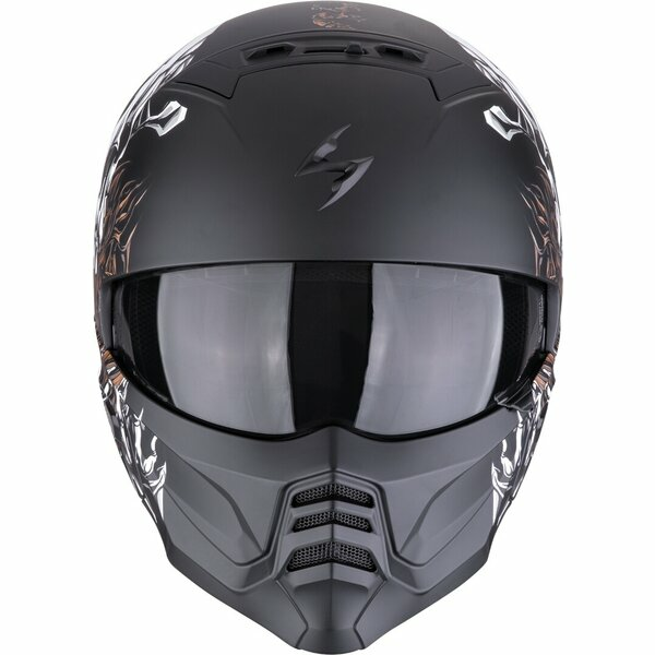 Casca moto SCORPION EXO-COMBAT II GENESIS L Negru mat/Alb/Auriu, 3, nordicamoto.ro