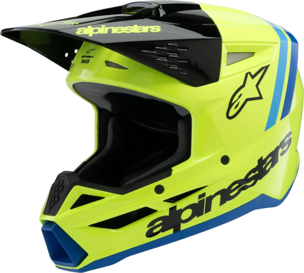 Alpinestars S-Mm3 Radium Black/Blue/Yellow M gyermek sisak, 1, nordicamoto.ro