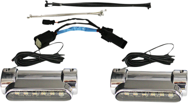 Dynamic Amber/white Engine Guard Leds Chrome, 1, nordicamoto.ro