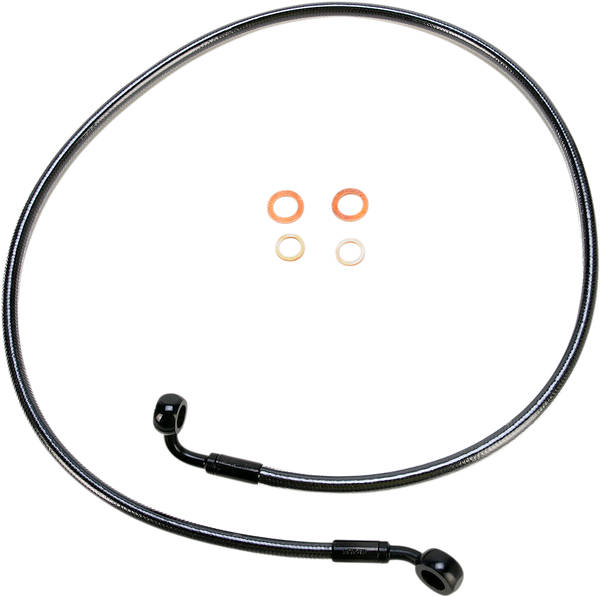 E-z Align Dot Braided Single Disc Front Brake Line Black, Black Pearl, 4, nordicamoto.ro