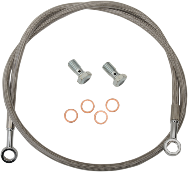 Extended Length Brake Line Silver Oversize [+152 mm (6'')], 1, nordicamoto.ro
