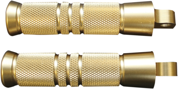 Accutronix Foot Pegs Knurled Slotted Folding Brass Brass, 1, nordicamoto.ro